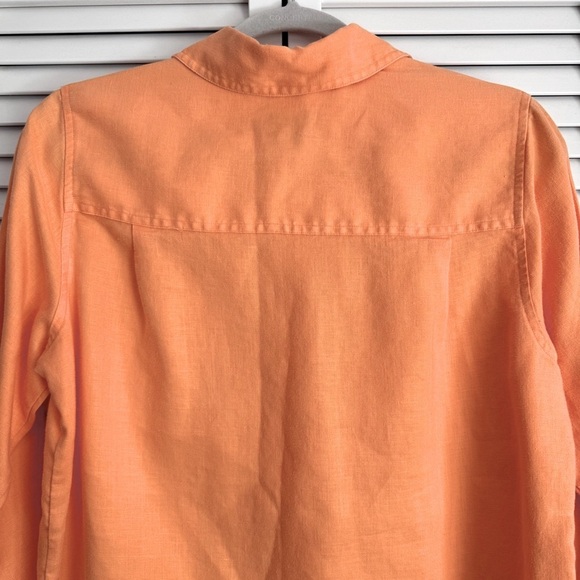 Pendleton Linen Button Down Long Sleeves Shirt Orange Size Medium - Picture 5 of 6
